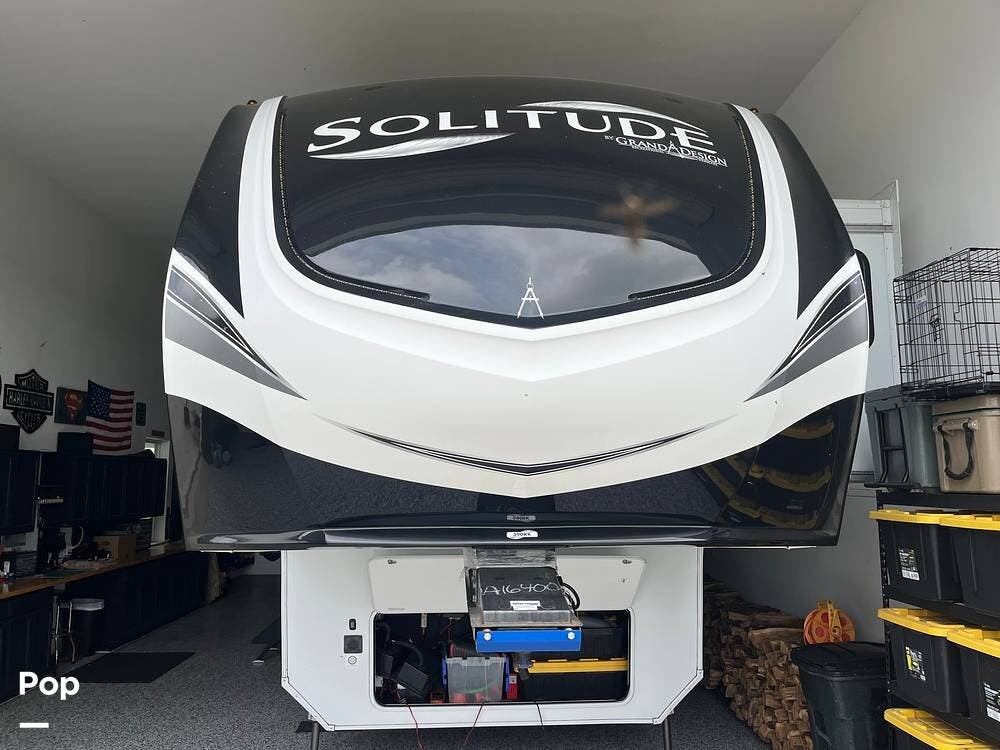 2024 Grand Design Solitude 390RK - Used Fifth Wheel For Sale by Pop RVs in Needville, Texas features Air Conditioning, Slideout, Awning