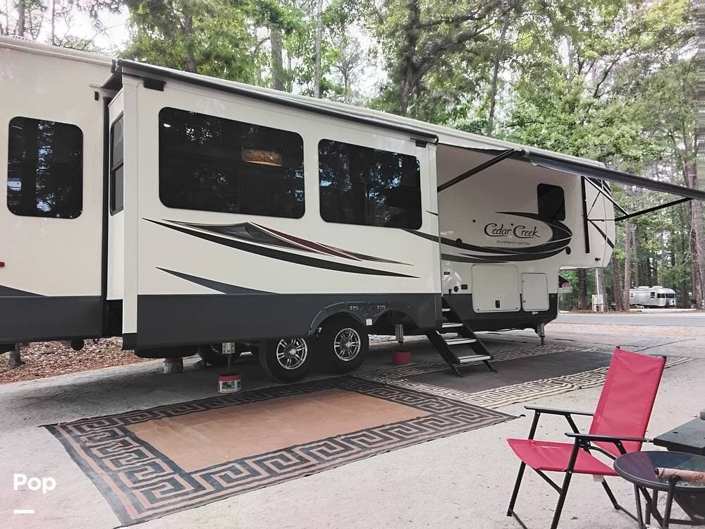 2020 Forest River Cedar Creek 331K Silverback Edition - Used Fifth Wheel For Sale by Pop RVs in Appling, Georgia features Air Conditioning, Slideout, Awning, Leveling Jacks