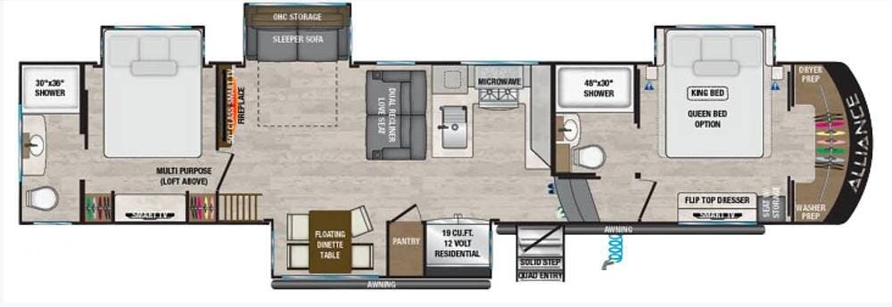 2024 Alliance RV Paradigm 395DS - Used Fifth Wheel For Sale by Pop RVs in Baxley, Georgia features Awning, Leveling Jacks, Slideout, Air Conditioning