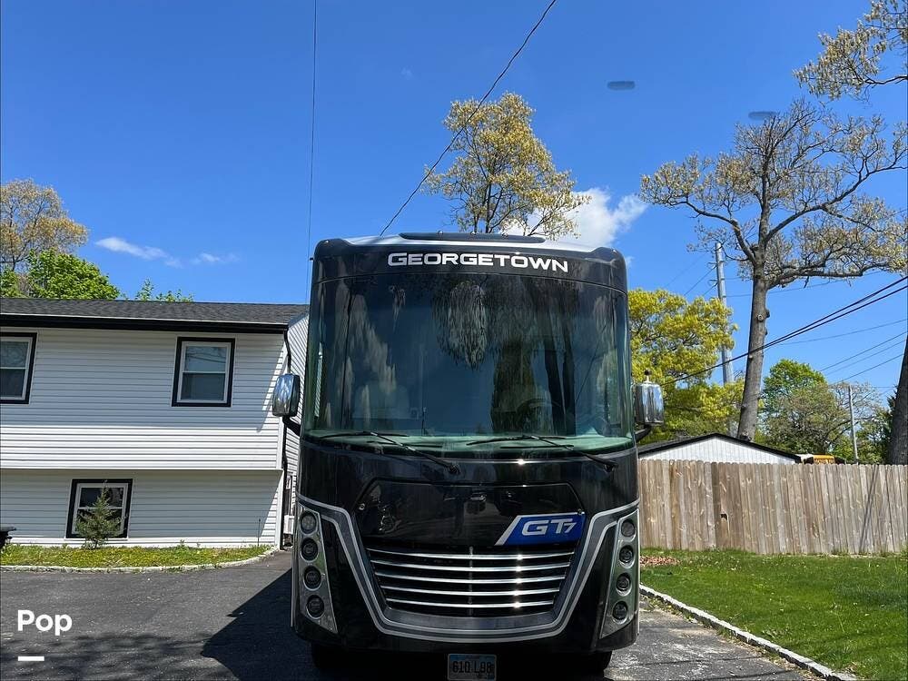 2024 Forest River Georgetown GT7 36D7 - Used Class A For Sale by Pop RVs in Islip, New York features Generator, Leveling Jacks, Air Conditioning, Awning, Slideout