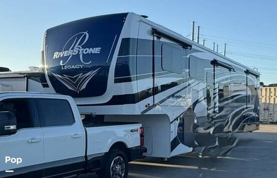 2024 Forest River RiverStone Legacy 421FK - Used Fifth Wheel For Sale by Pop RVs in Montgomery, Texas features Slideout