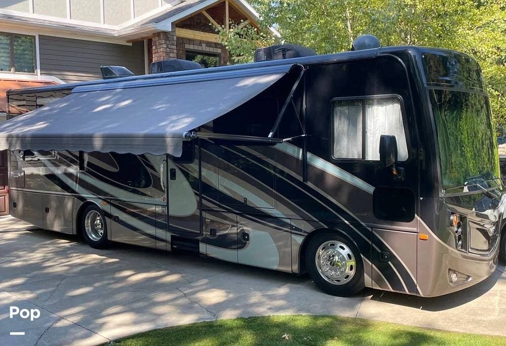 2019 Fleetwood Pace-Arrow 33D - Used Diesel Pusher For Sale by Pop RVs in Sanford, Michigan features Slideout, Air Conditioning, Generator, Leveling Jacks, Awning