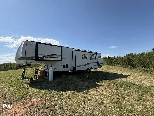 2026 Forest River Sabre 37RVMILES - Used Fifth Wheel For Sale by Pop RVs in Barboursville, Virginia features Slideout