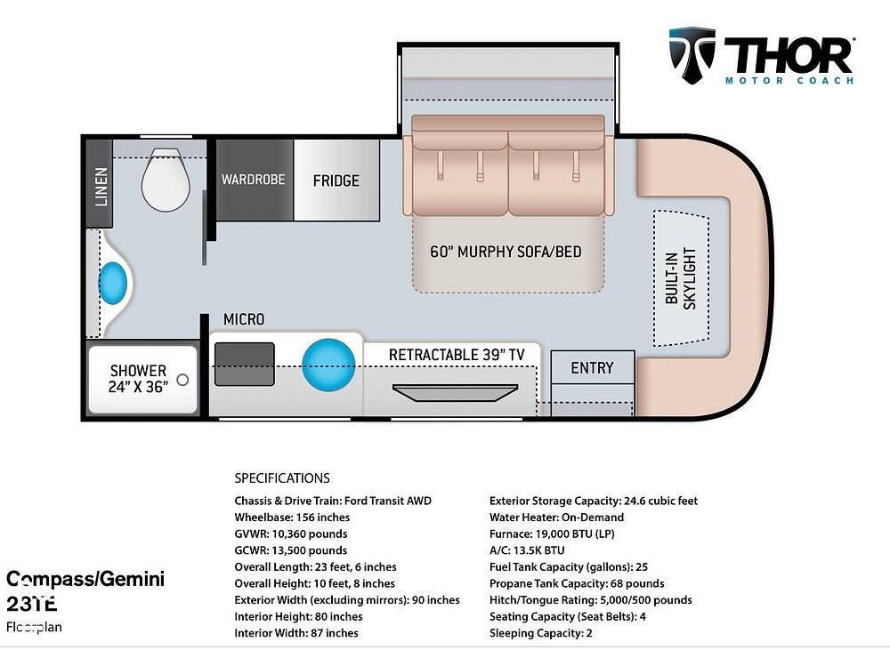 Used 2021 Thor Motor Coach Gemini 23TE available in Unicoi, Tennessee