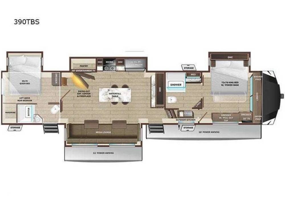 2026 Highland Ridge Open Range 3X 390TBS - Used Fifth Wheel For Sale by Pop RVs in Verdi, Nevada features Slideout
