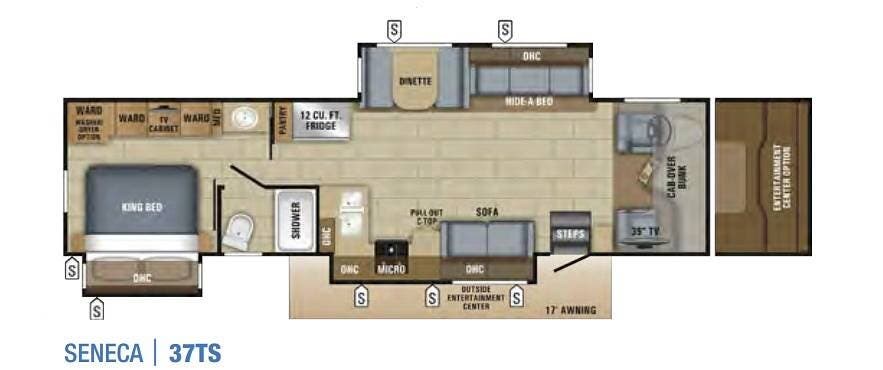 2018 Jayco Seneca 37TS - Used Super C For Sale by Pop RVs in Felton, California features Air Conditioning, Slideout, Generator, Awning, Leveling Jacks