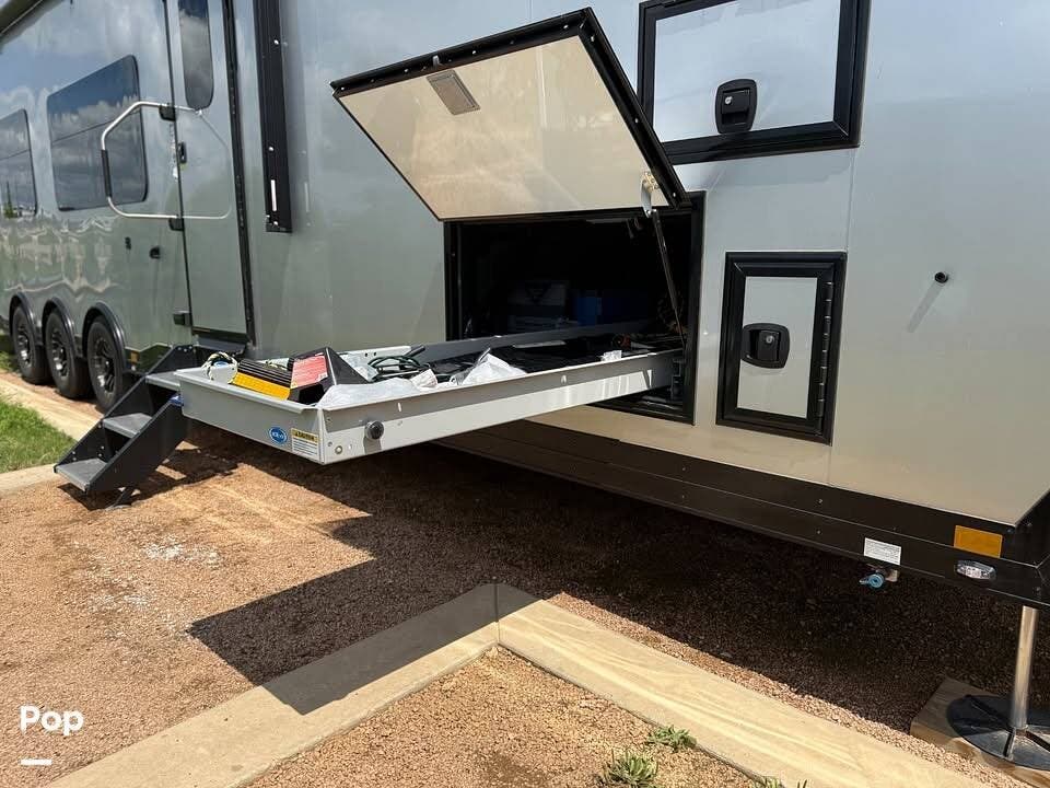 2026 Miscellaneous PLA (by ATC) 4419 - Used Toy Hauler For Sale by Pop RVs in Buda, Texas features Generator, Air Conditioning, Slideout, Leveling Jacks