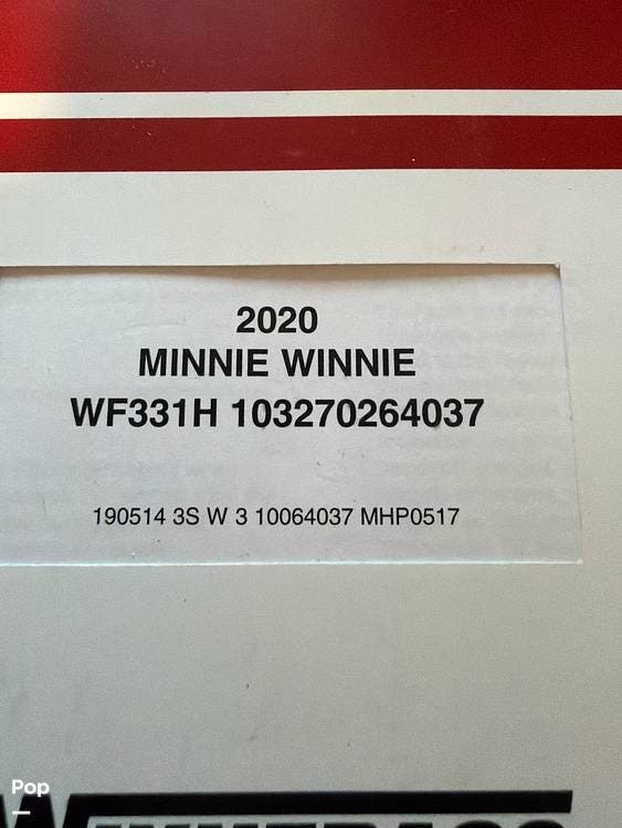 2020 Winnebago Minnie Winnie 331H - Used Class C For Sale by Pop RVs in Granger, Indiana features Slideout