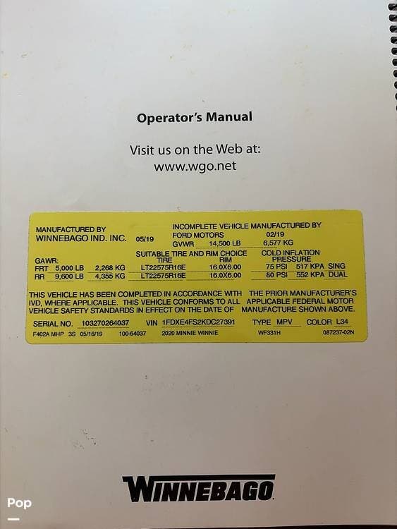 2020 Minnie Winnie 331H by Winnebago from Pop RVs in Granger, Indiana