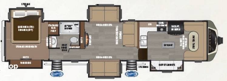 2018 Keystone Montana 3820FK - Used Fifth Wheel For Sale by Pop RVs in Rome, Georgia features Leveling Jacks, Awning, Slideout, Air Conditioning
