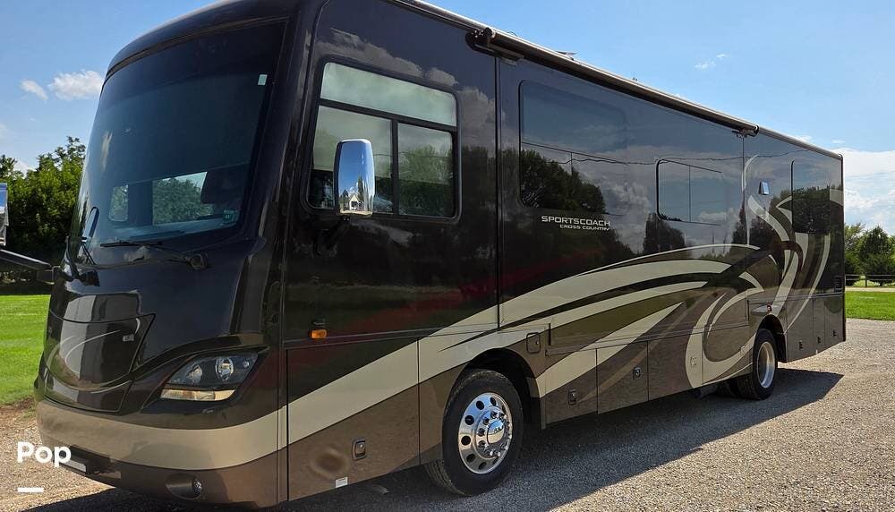 2015 Coachmen Cross Country SRS 360DL - Used Diesel Pusher For Sale by Pop RVs in Haysville, Kansas features Slideout, Generator, Awning, Leveling Jacks, Air Conditioning