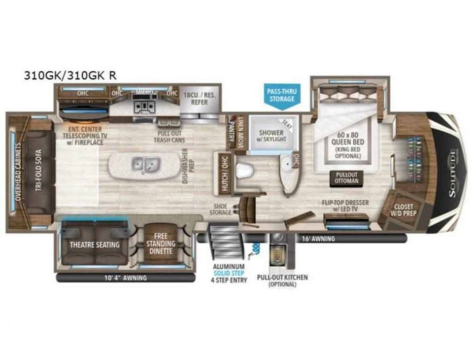 2020 Grand Design Solitude 310GK - Used Fifth Wheel For Sale by Pop RVs in Perrysburg, Ohio features Slideout