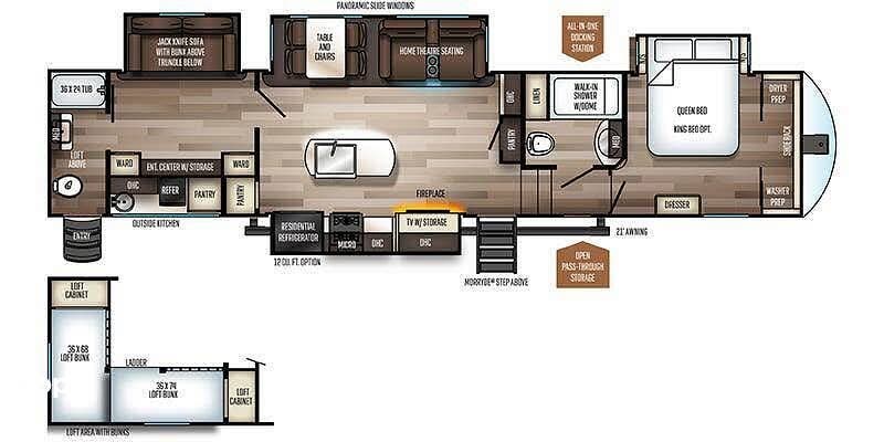 2021 Forest River Sabre 38dbq - Used Fifth Wheel For Sale by Pop RVs in Sanford, Florida features Slideout