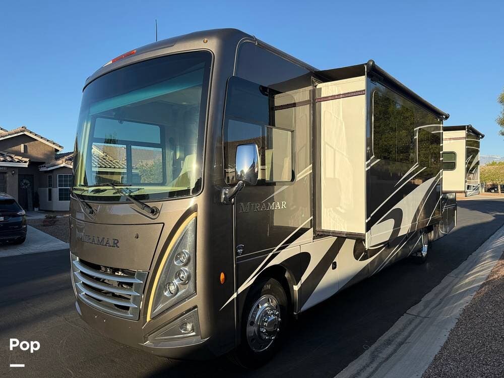 2022 Thor Motor Coach Miramar 37.1 - Used Class A For Sale by Pop RVs in Las Vegas, Nevada features Slideout, Generator, Awning, Leveling Jacks, Air Conditioning