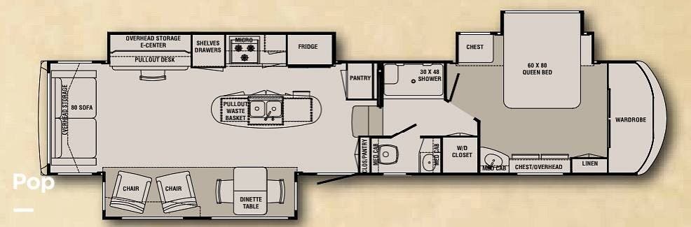 2014 Redwood RV Redwood 38GK - Used Fifth Wheel For Sale by Pop RVs in Freeport, Florida features Leveling Jacks, Slideout, Air Conditioning, Awning
