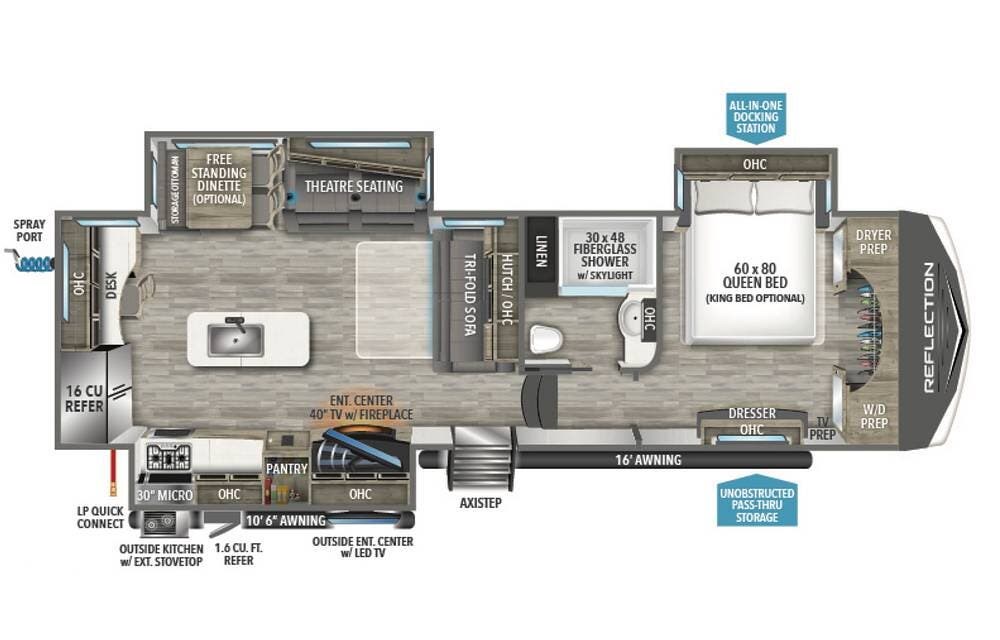 2023 Grand Design Reflection 320MKS - Used Fifth Wheel For Sale by Pop RVs in Marble Falls, Texas features Air Conditioning, Slideout, Awning