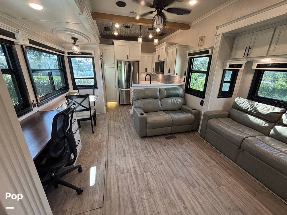 2021 Forest River RiverStone 39RKFB - Used Fifth Wheel For Sale by Pop RVs in Tavares, Florida features Slideout