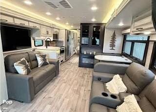 2022 Jayco Precept 34G - Used Class A For Sale by Pop RVs in Columbia Falls, Montana features Slideout, Generator, Air Conditioning, Leveling Jacks, Awning