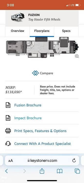 2021 Fuzion m428 by Keystone from Pop RVs in Ridgecrest, California