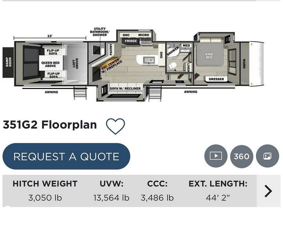 2022 Forest River Rogue 351G2 - Used Toy Hauler For Sale by Pop RVs in Holly Springs, Mississippi features Slideout