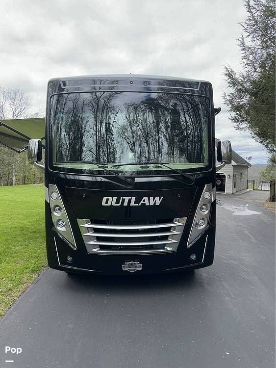 2022 Thor Motor Coach Outlaw 38MB - Used Toy Hauler For Sale by Pop RVs in Hughesville, Pennsylvania features Slideout, Awning, Air Conditioning, Generator