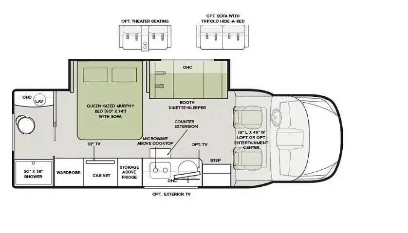 2024 Tiffin Wayfarer 25RW - Used Class C For Sale by Pop RVs in Palm Bay, Florida features Awning, Generator, Air Conditioning, Slideout, Leveling Jacks