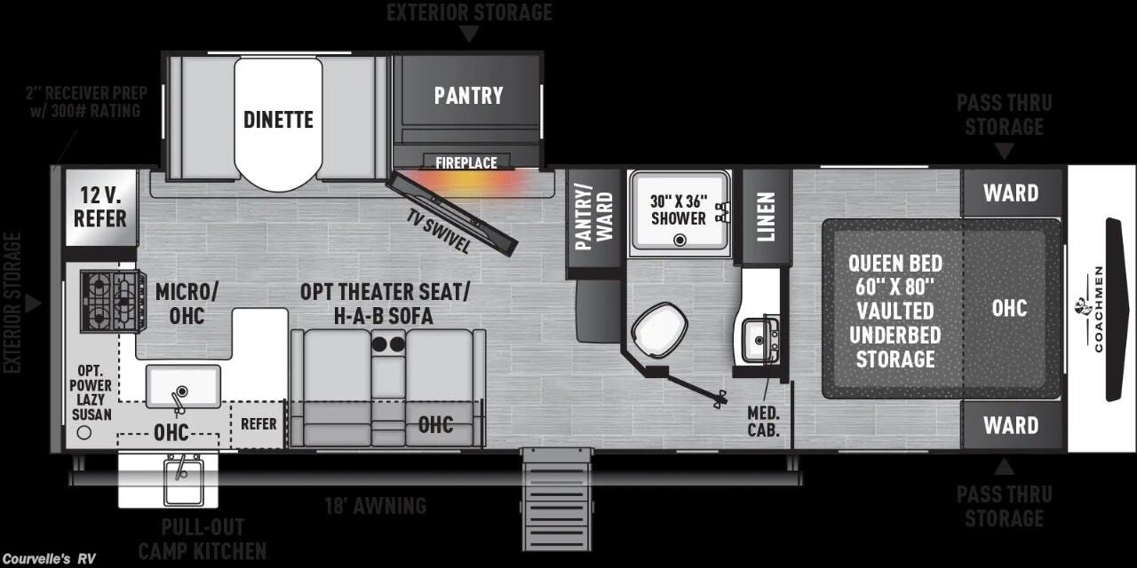 2024 Coachmen Freedom Express Ultra Lite 274RKS - Used Travel Trailer For Sale by Courvelle's RV in Opelousas, Louisiana features Converter, Stove Top Burner, Stove Cover, Microwave, Theater Seating