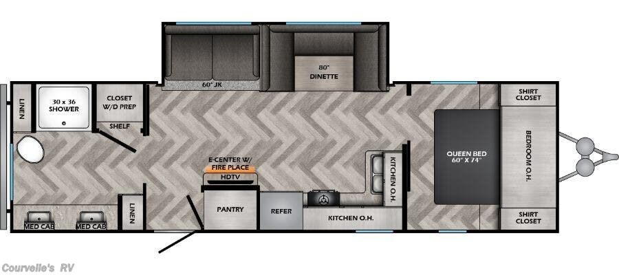 2026 CrossRoads Zinger 280RB - New Travel Trailer For Sale by Courvelle's RV in Opelousas, Louisiana features Pantry, Tankless Demand Gas Water Heater, Cable Prepped, Smoke Detector, Fire Extinguisher