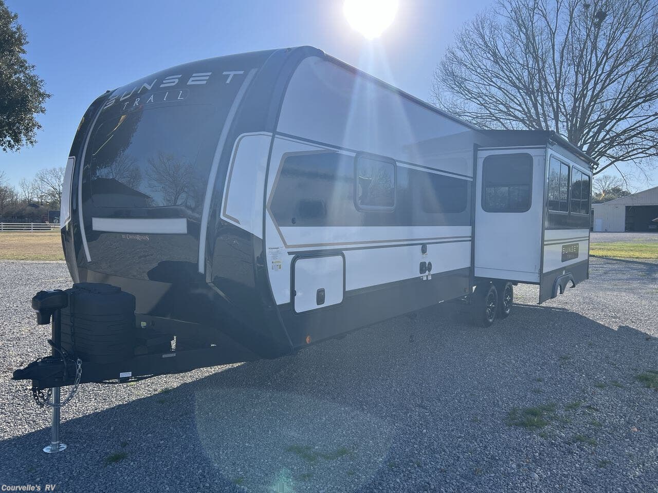 2026 CrossRoads Sunset Trail 285CK - New Travel Trailer For Sale by Courvelle's RV in Opelousas, Louisiana features CO Detector, Power Stabilizer Jacks, Theater Seating, Power Hitch Jack, Pantry