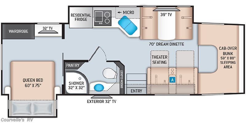 2022 Thor Motor Coach Omni XG32 - Used Class C For Sale by Courvelle's RV in Opelousas, Louisiana features Backup Monitor, Leveling Jacks, Outside Entertainment Center, Power Roof Vent, Roof Vents