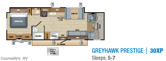 Floorplan of 2018 Jayco Greyhawk Prestige 30XP