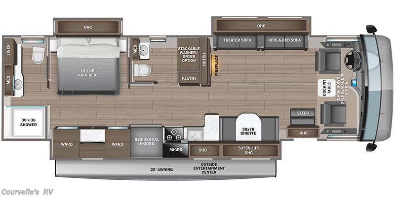 2023 Jayco Precept 36C - Used Class A For Sale by Courvelle's RV in Opelousas, Louisiana features Black Tank Flush, Auxiliary Battery, LED Lights, Stove Cover, LP Detector