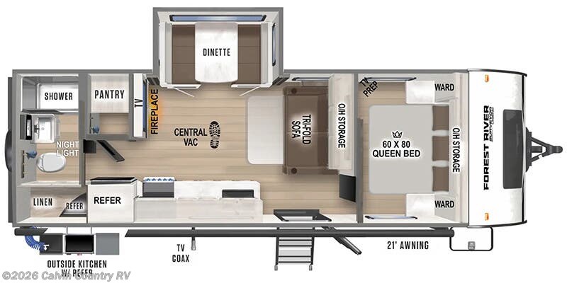 Floorplan of 2026 Forest River Surveyor Legend 252RBLE