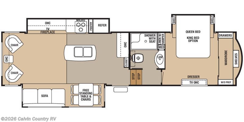 Floorplan of 2016 Forest River Cedar Creek 34RL