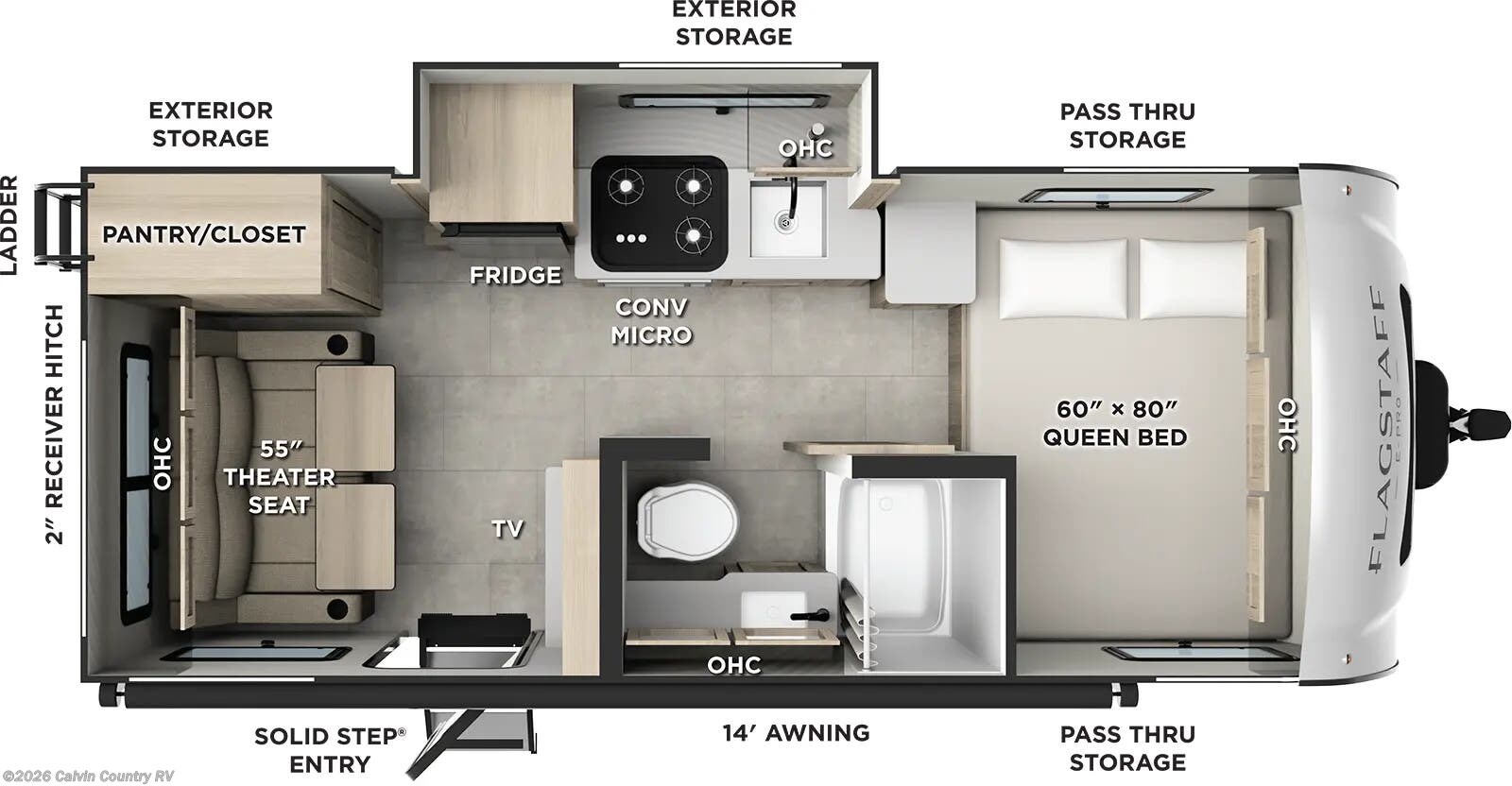 Floorplan of 2026 Forest River Flagstaff E-Pro E19RL