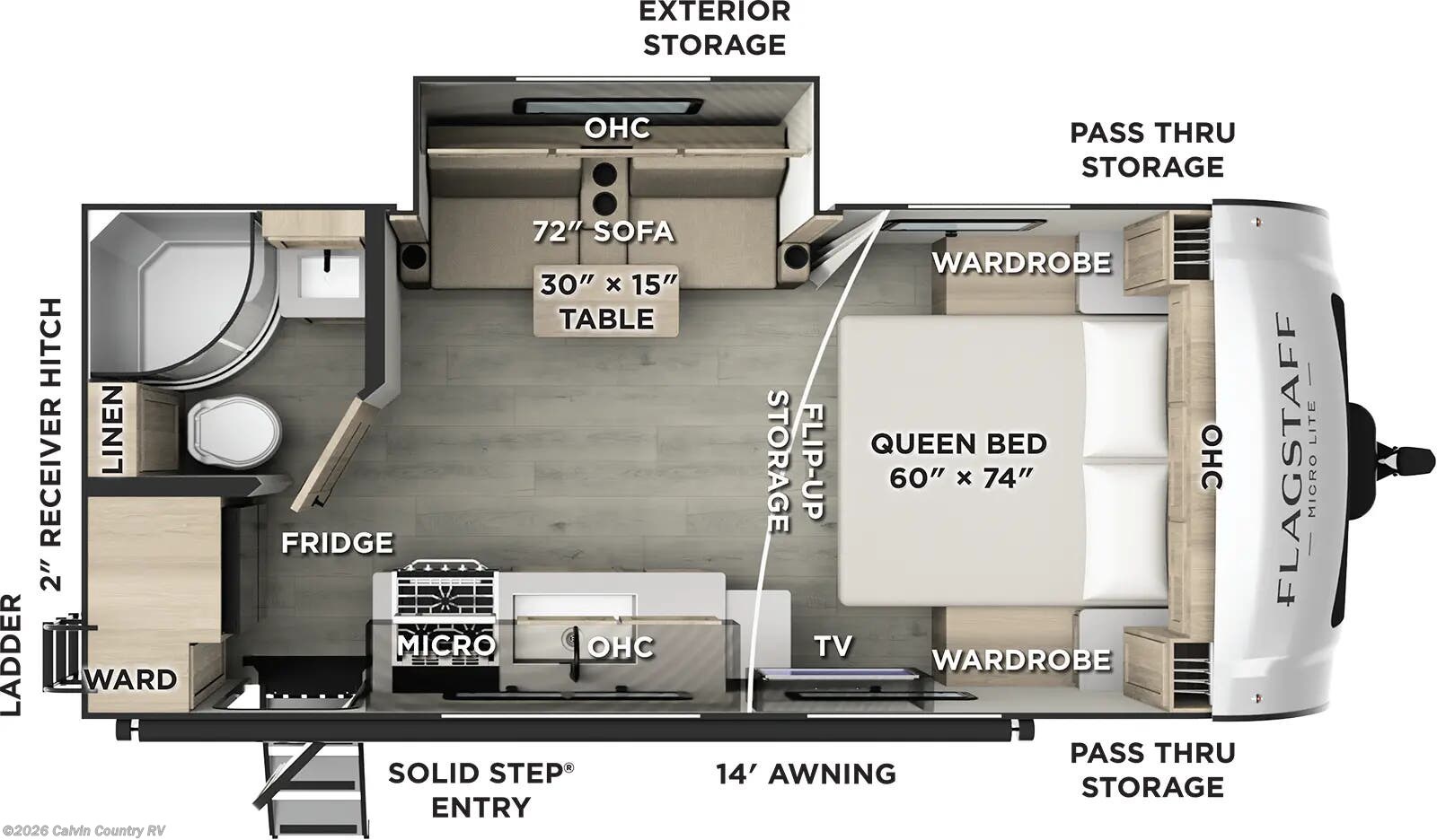 Floorplan of 2026 Forest River Flagstaff Micro Lite 21FBRS