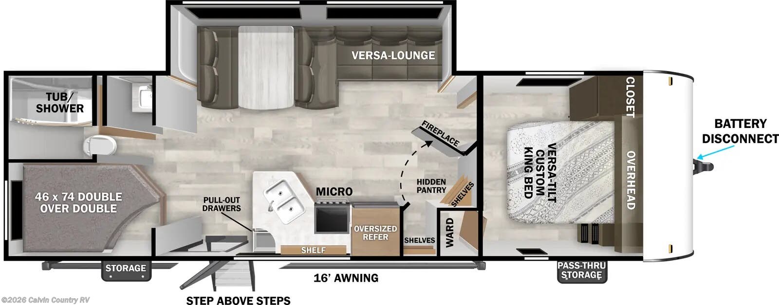 Floorplan of 2026 Forest River Salem Cruise Lite 26ICE