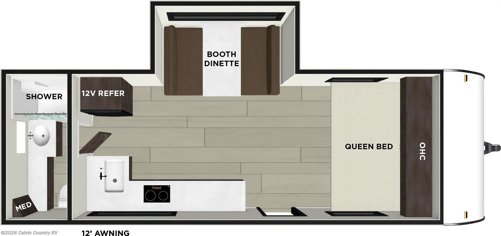 Floorplan of 2026 Forest River Salem FSX 177ICE