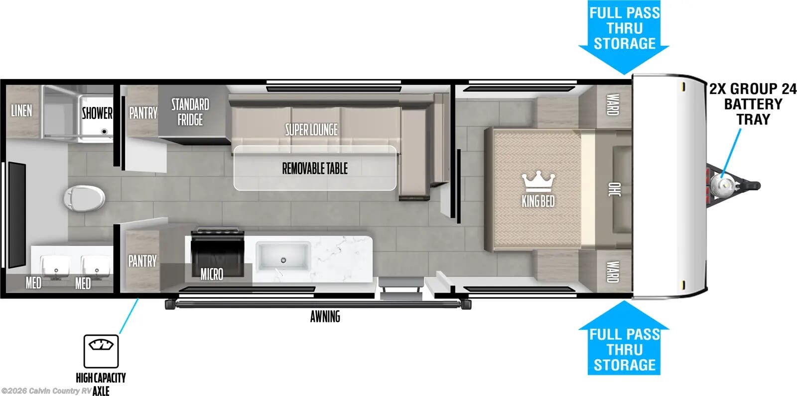 Floorplan of 2026 Forest River Salem FSX 233RBLE