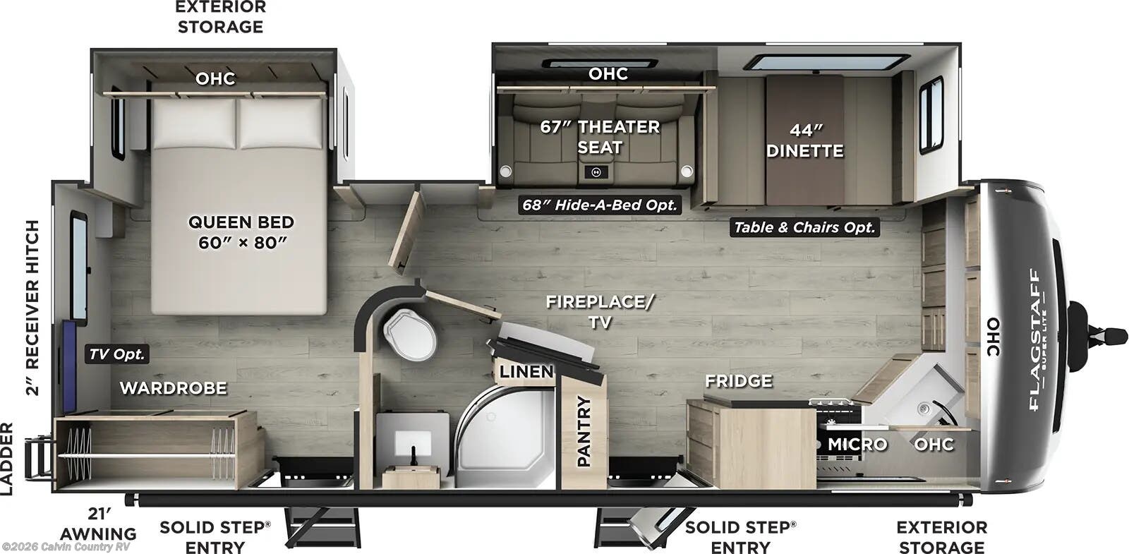 Floorplan of 2026 Forest River Flagstaff Super Lite 26FKBS