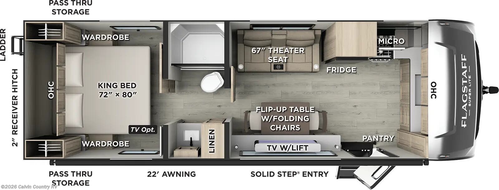 Floorplan of 2026 Forest River Flagstaff Super Lite 30FKT