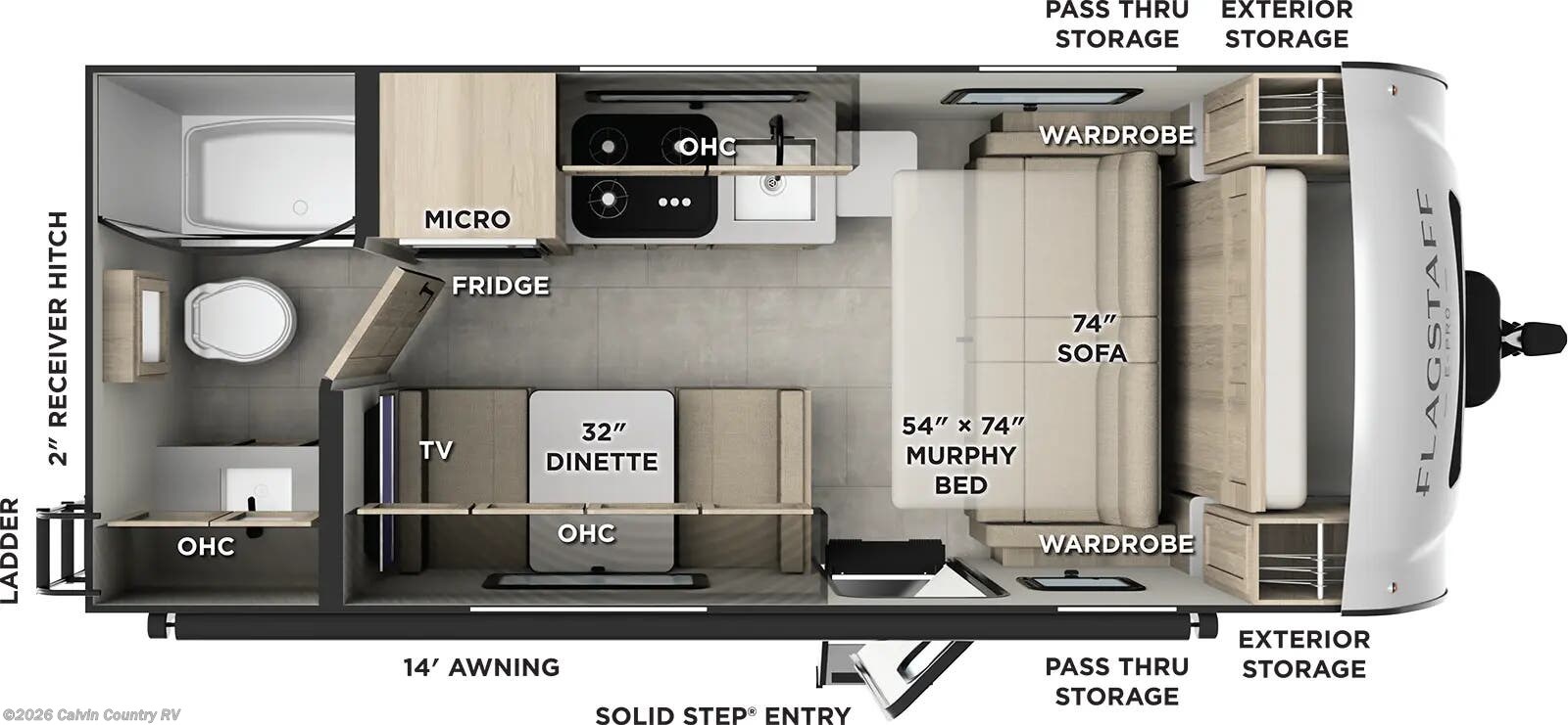 Floorplan of 2026 Forest River Flagstaff E-Pro E19FD