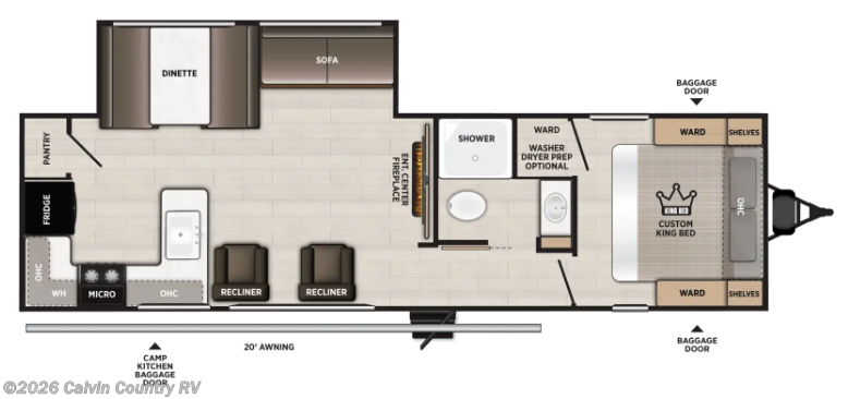 Floorplan of 2027 Forest River Salem 27RK