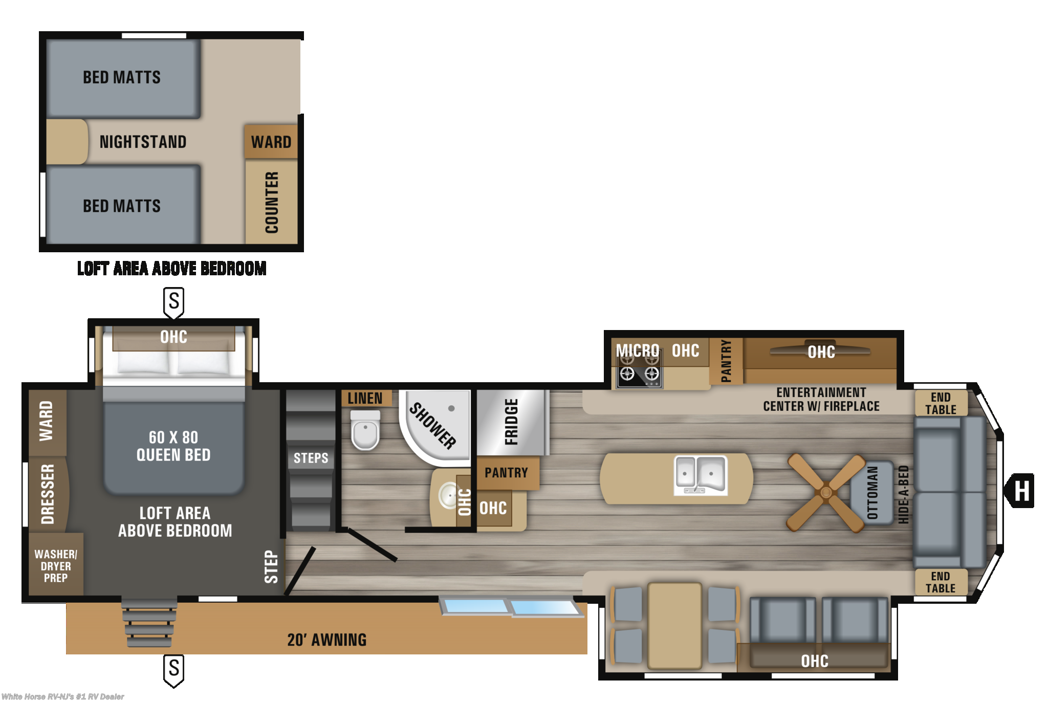 2019 Jayco Rv Bungalow 40loft Front Living Room Triple Slideout W