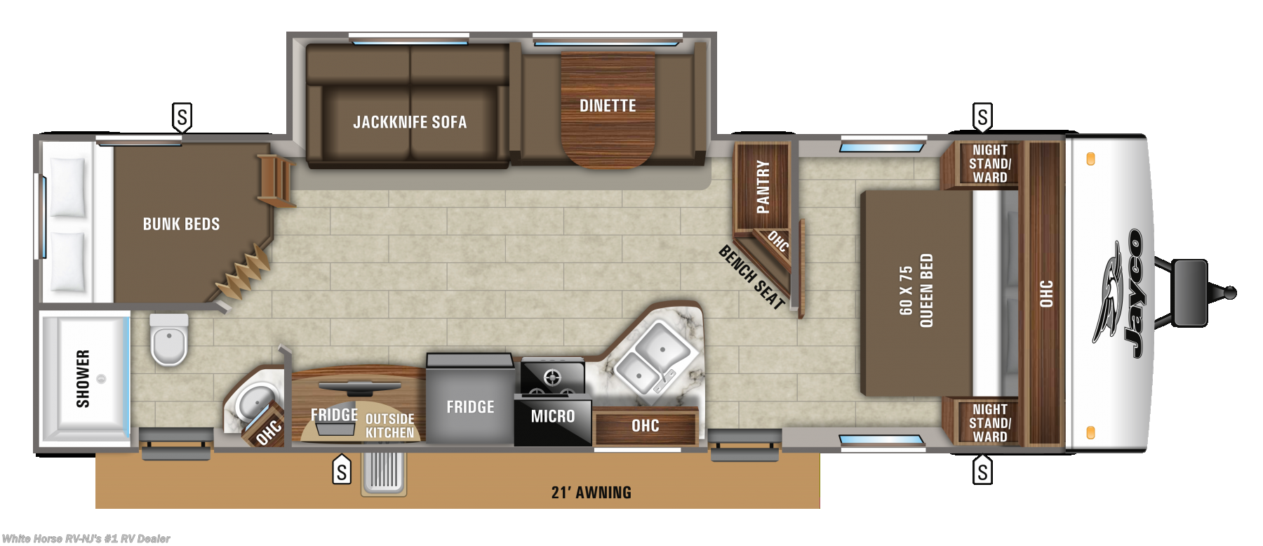 2020 Jayco Rv Jay Feather 27bhb Two Bedroom Sofa Dinette