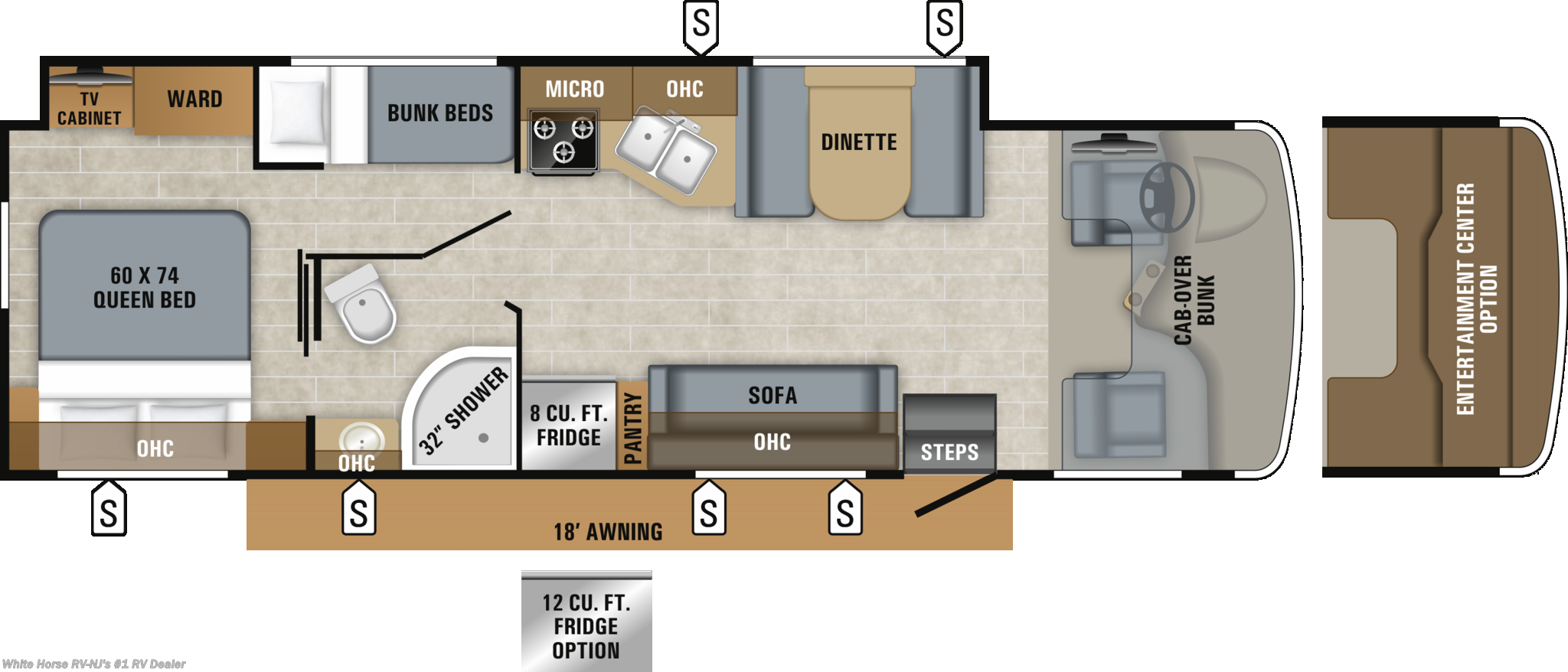 2020 Jayco Rv Greyhawk 31f 2 Bdrm Full Wall Slide Bunk Beds