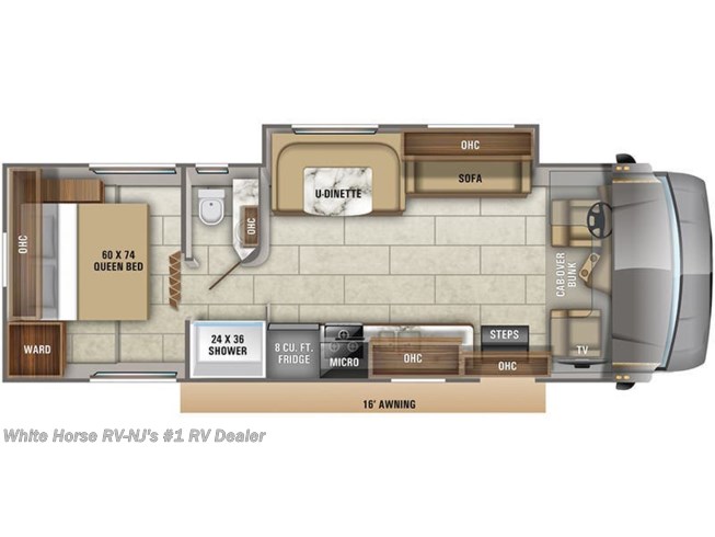 2021 Jayco Redhawk 29XK Sofa/Bed & U-Dinette Slide floorplan image