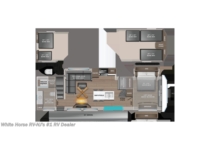 2024 Jayco Jay Flight Bungalow 40LSDL Double Slide, Front & Rear Lofts - New Destination Trailer For Sale by White Horse RV Center in Williamstown, New Jersey