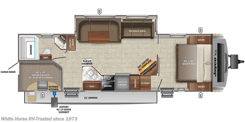 Floorplan of 2022 Jayco White Hawk 29BH