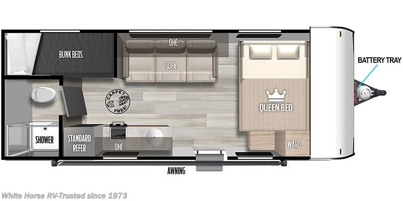 Floorplan of 2024 Forest River Salem FSX 174BHLE